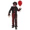 Kid's Chrome Clown Costume, Reflective Metallic Jumpsuit with Red Chrome Mask